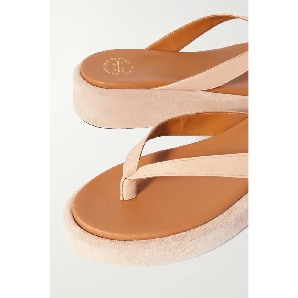 ATP Atelier Roseo Suede Platform Thong Sandals Size 37 US 6/6.5